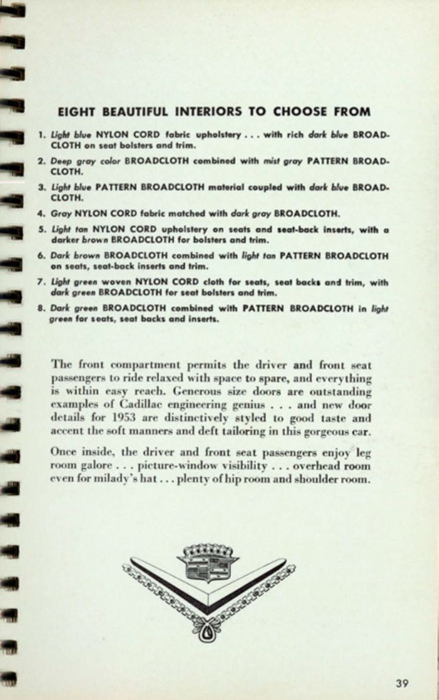 1953 Cadillac Salesmans Data Book Page 34